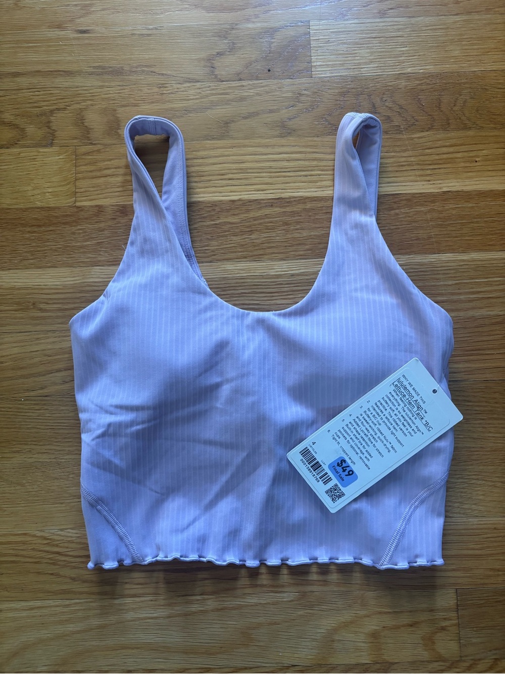 Lululemon Align Lettuce Hem Tank B/C Sz 4 Lilac Play NWT
